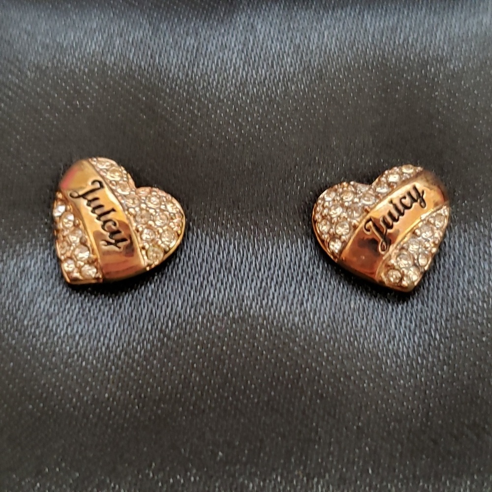 Juicy Couture Pave Heart Stud Earrings - Picture 3 of 5